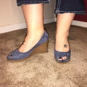 Blue wedges - peep toes
